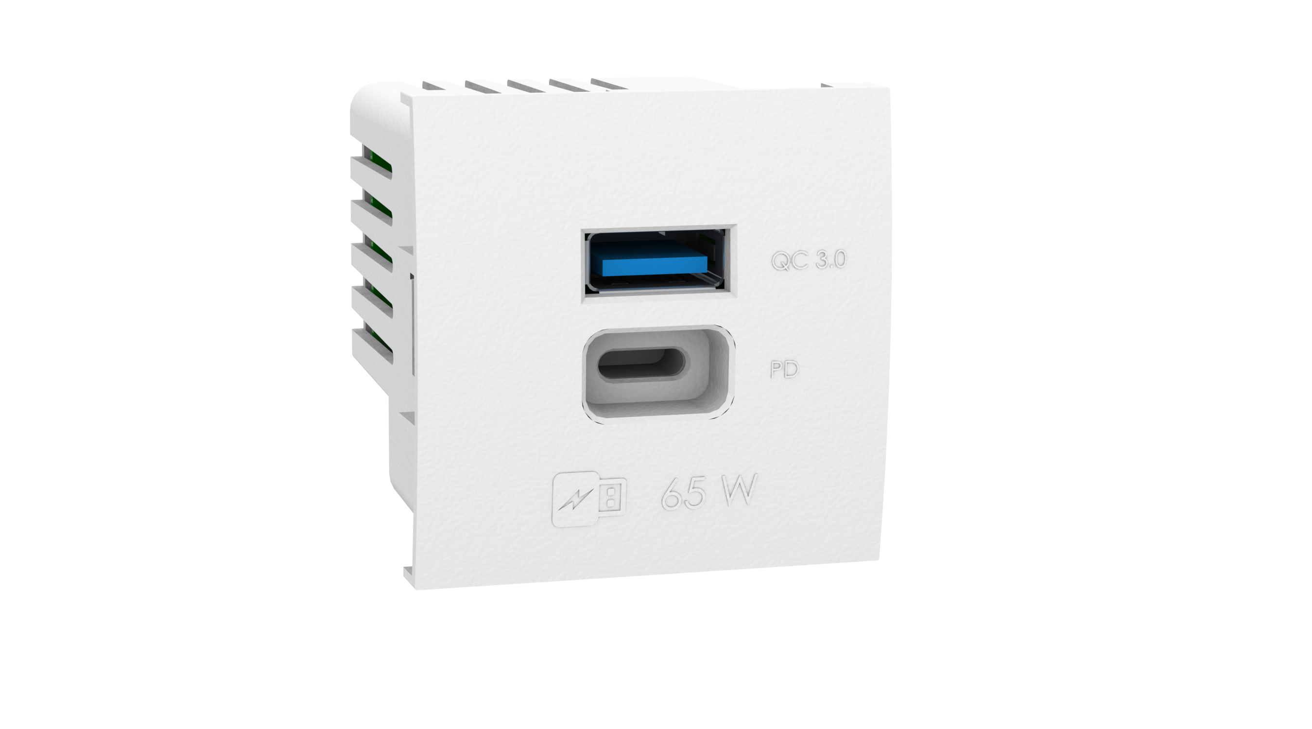 Módulo 45x45 cargador doble USB A+C 65W - MMConecta